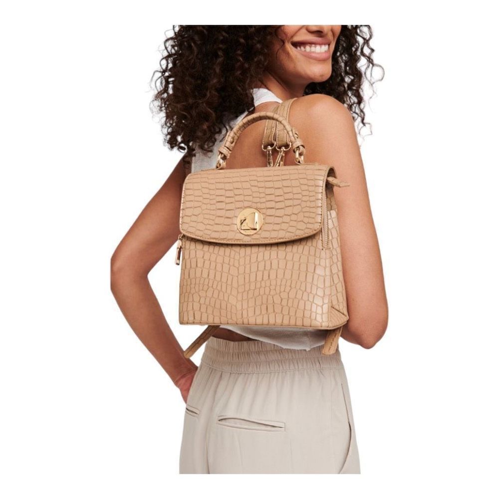 Moda Luxe Layne Backpack Nude Color Embossed - Picture 5 of 16